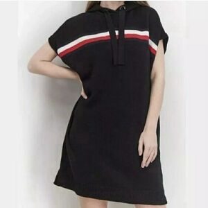 (NWT) Tommy Hilfiger Black Knit Hoodie Dress